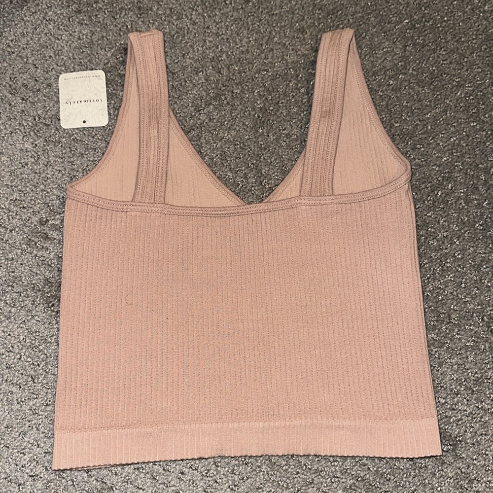 Free People Ribbed V-Neck Cropped Top - Picture 3 of 3